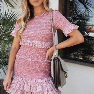 Loveshackfancy Aveline Floral Smocked Mini Dress- Pink